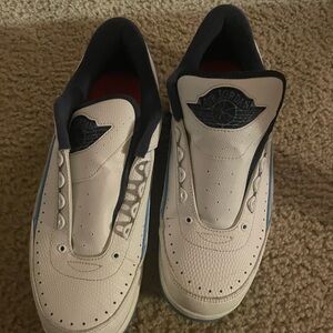 Air Jordan 2 White and Navy Men's Sneakers